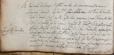 Clemente Fiorillo death record 1699