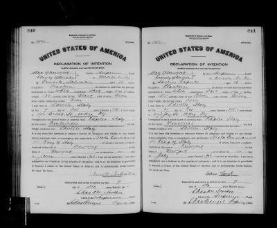 S.Caputo Oiringal Declaration in Utica with Ernest Salvatore listed.  He was on his marriage record too.jpg