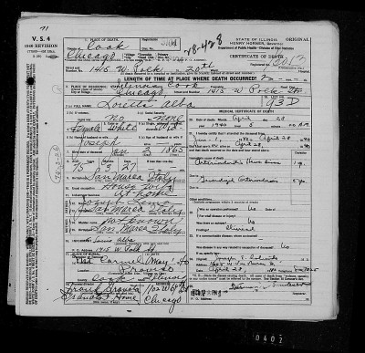Death certificate - 1940
