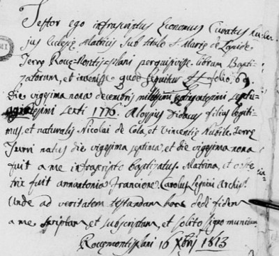 Luigi de Cola baptism record.jpg