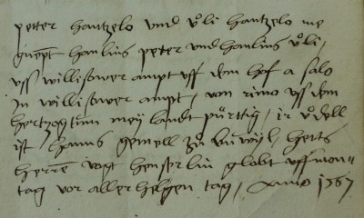 Entry from 1567