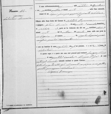 Birth cert of son Salvatore