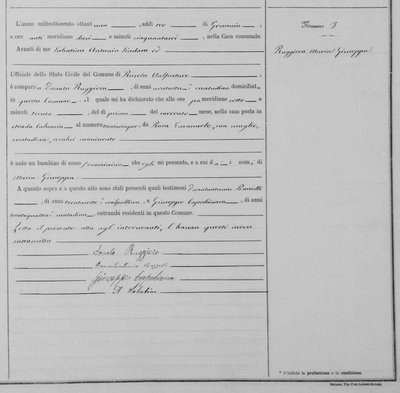 Mary Josephine Ruggiero DeFranke Santavicca birth.jpg